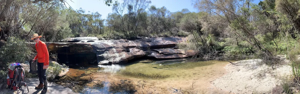 This is a little shallow swimming spot near Rocky Ponds Fire Trail
