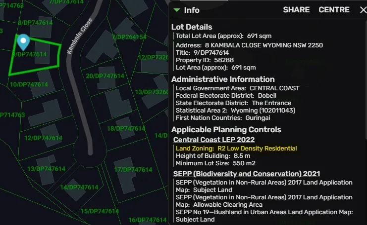 screenshot of project constraints from mecone mapping