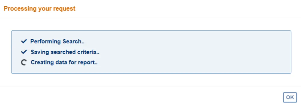 AHIMS processing your request