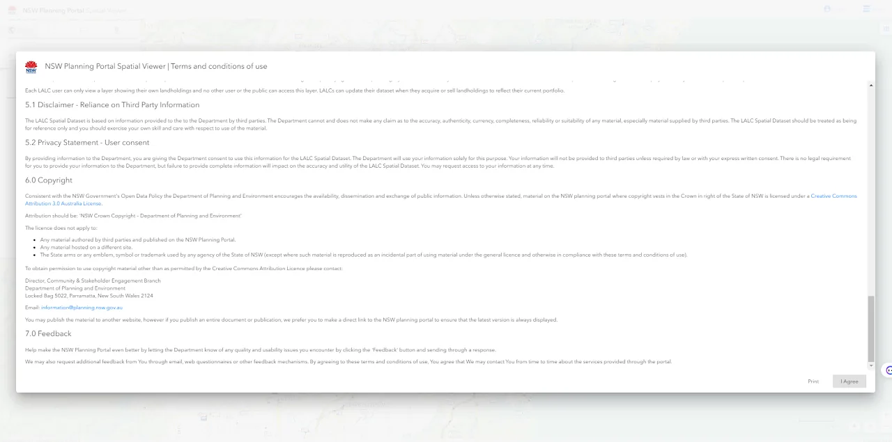 Accept the NSW Planning Portal conditions