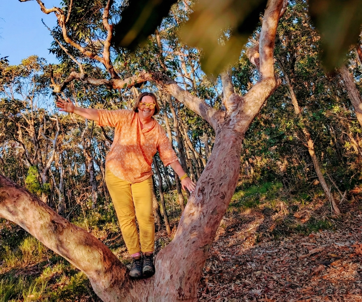 Shea Cullen by a tree on the Central Coast
