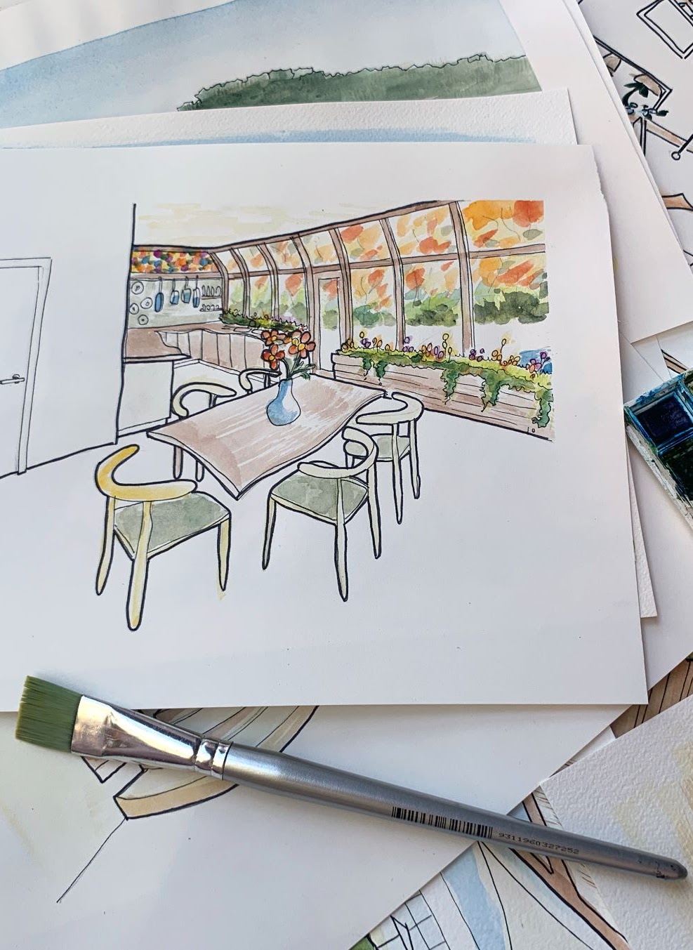 Watercolour by Good Architect — Jay Chubb's Strawbale Home at Narara Ecovillage