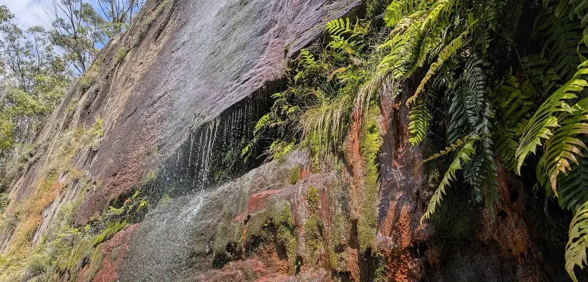 Interesting rock formation on the other side of the waterfall